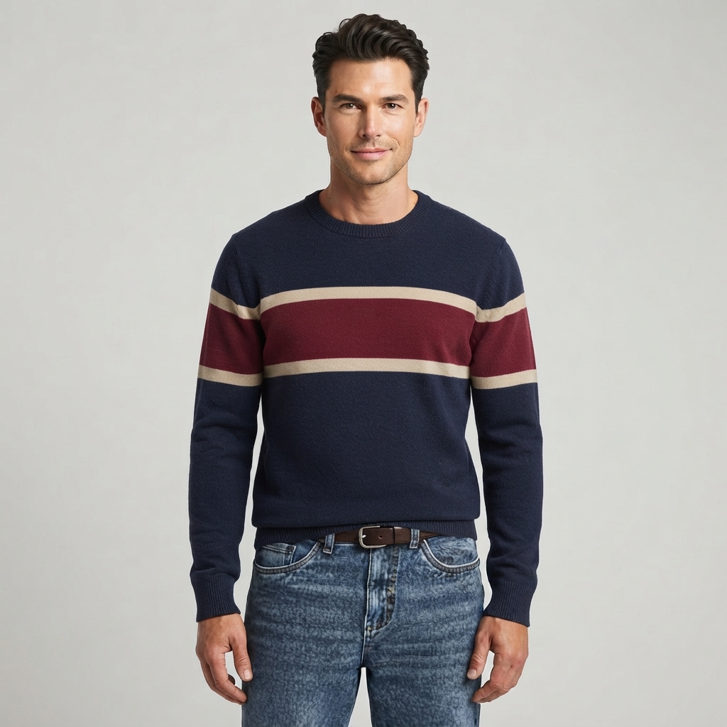 Mens Chaps Stripe Crew Sweater