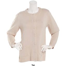 Womens Hasting & Smith Long Sleeve Solid Button Front Cardigan
