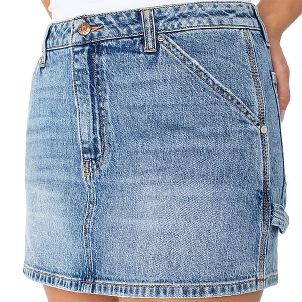 Juniors Celebrity Pink Mini Denim Utility Skirt