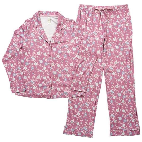 Petite Jessica Simpson Long Sleeve Floral Garden Pajama Set - image 