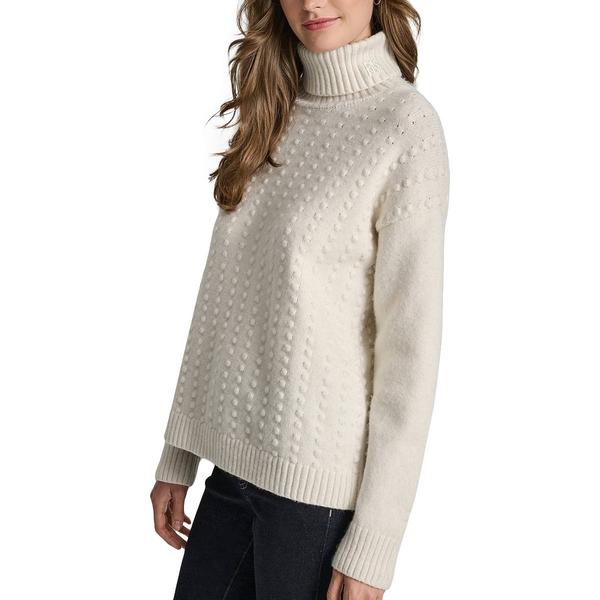 Womens DKNY Jeans Long Sleeve Turtleneck Bobble Stitch Sweater