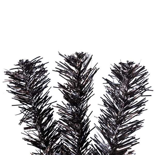 Northlight 9ft. Artificial Black Tinsel Halloween Tree