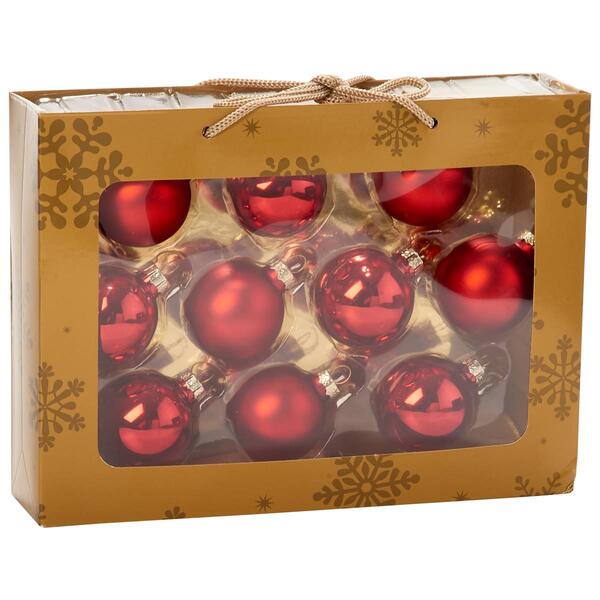 Set of 10 1.7in. Red Glass Ornaments - image 