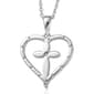 Nova Star® Two-Tone Lab Grown Diamond Cross Heart Pendant - image 3