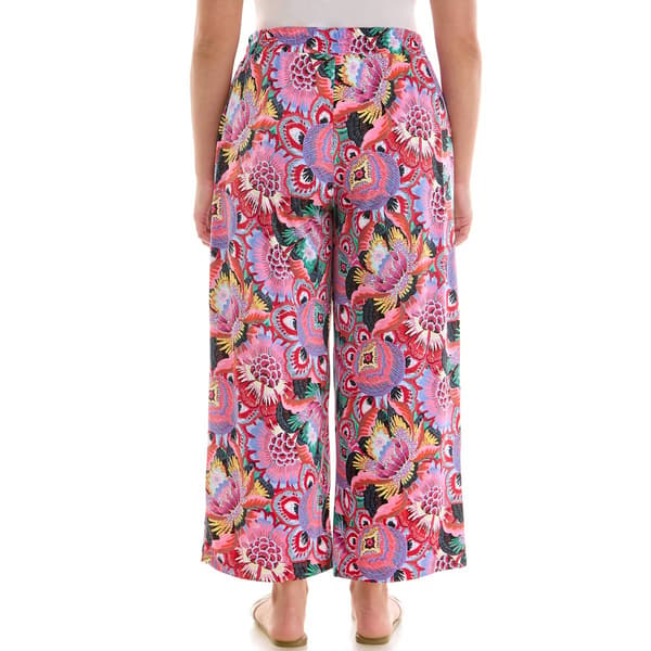 Petite Zac & Rachel Pull On Abstract Floral Wide Leg Pants