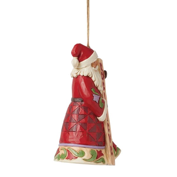Jim Shore Heartwood Creek Santa w/ Porch Board Christmas Ornament