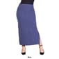 Plus Size 24/7 Comfort Apparel Ribbed Knit Side Slit Maxi Skirt - image 7