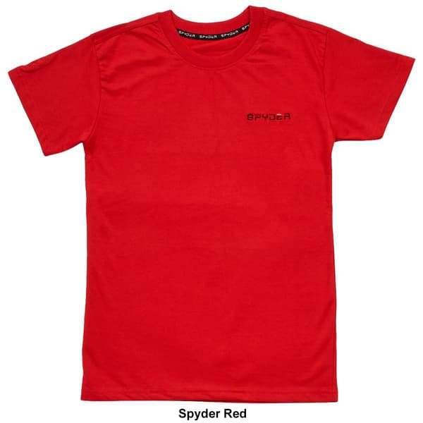 Mens Spyder Ribbed Crew Neck Solid Short Sleeve Tee