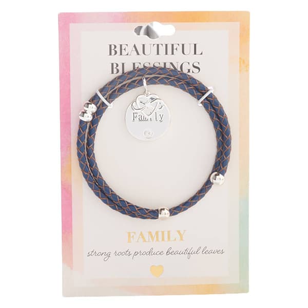 Beautiful Blessings Leather Coil Family Circle Charm Bracelet - image 