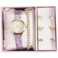 Floral Watch/Stone Stretch Bracelet/Earring Set - AWS409B - image 1