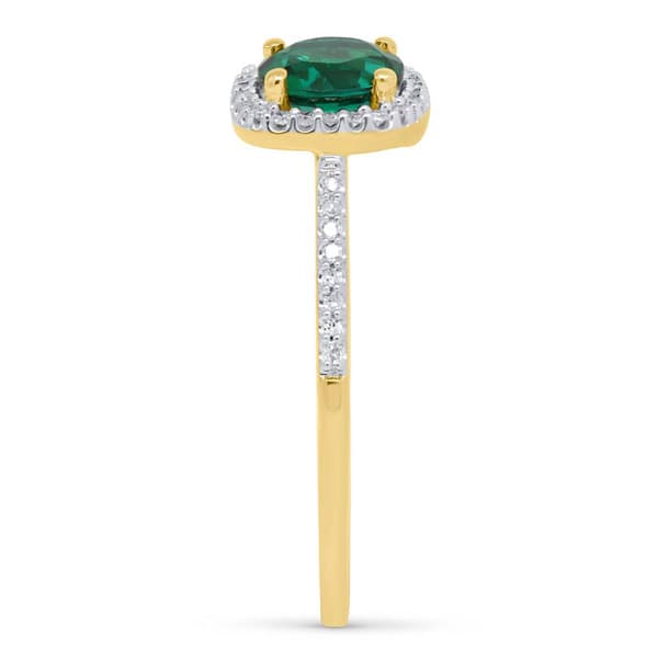 Gemstone  Classics&#8482; Created Emerald Lab Grown Diamond Ring