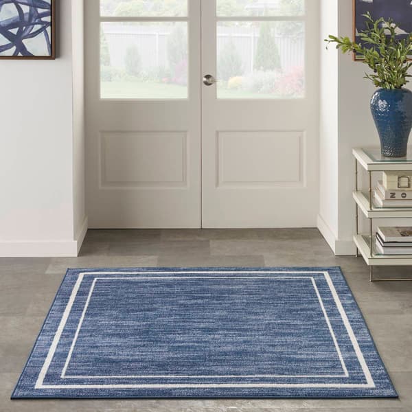 Nourison Essentials Bordered Indoor/Outdoor Square Rug