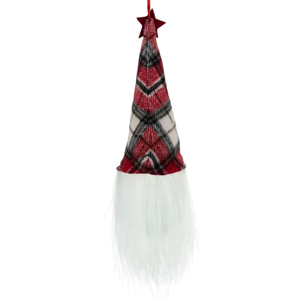 Northlight Seasonal 9in. LED Red Plaid Gnome Christmas Ornament