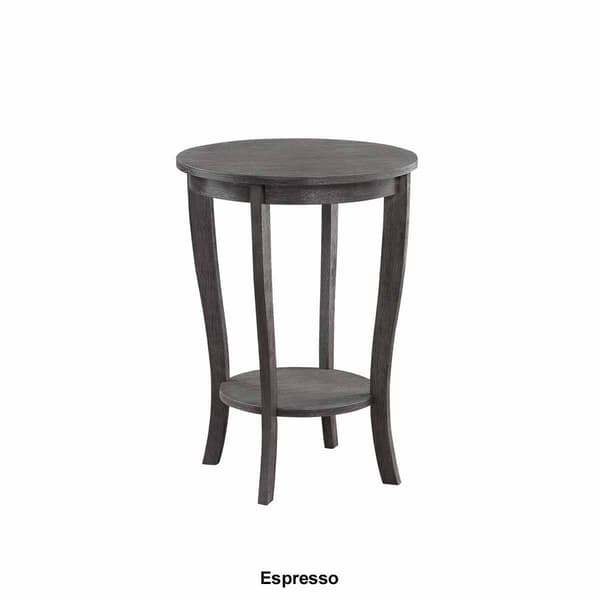 Convenience Concepts American Heritage Round End Table with Shelf