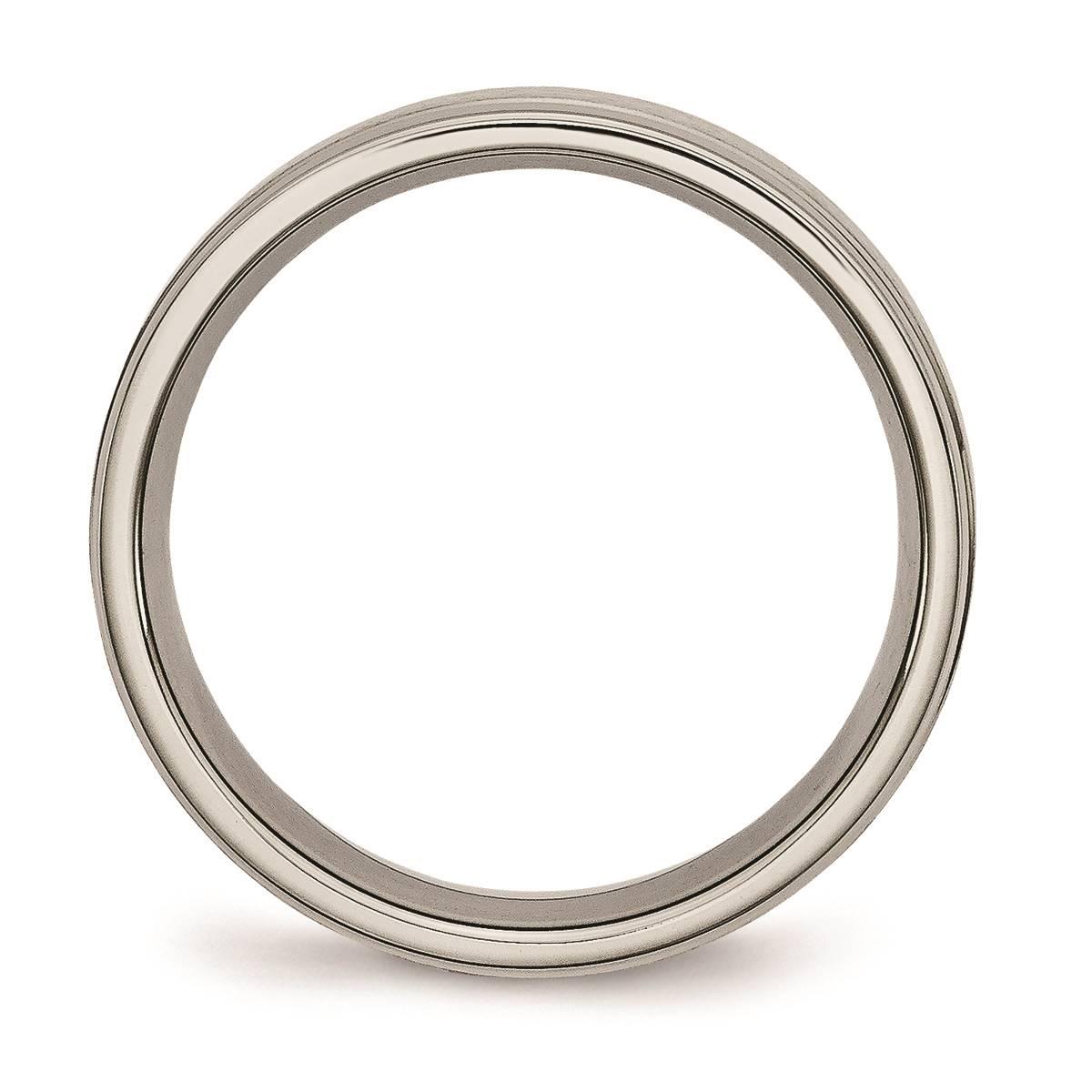 Mens Endless Affection™ Engravable 6mm Ridged Edge Wedding Band