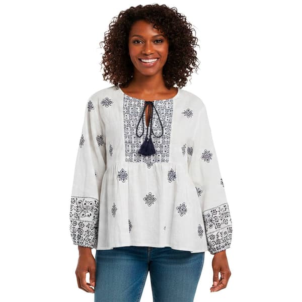 Petite Architect(R) 3/4 Sleeve Boho Peasant Blouse - image 