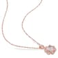 Gemstone Classics&#8482; 14kt. Rose Gold Diamond Flower Necklace - image 3