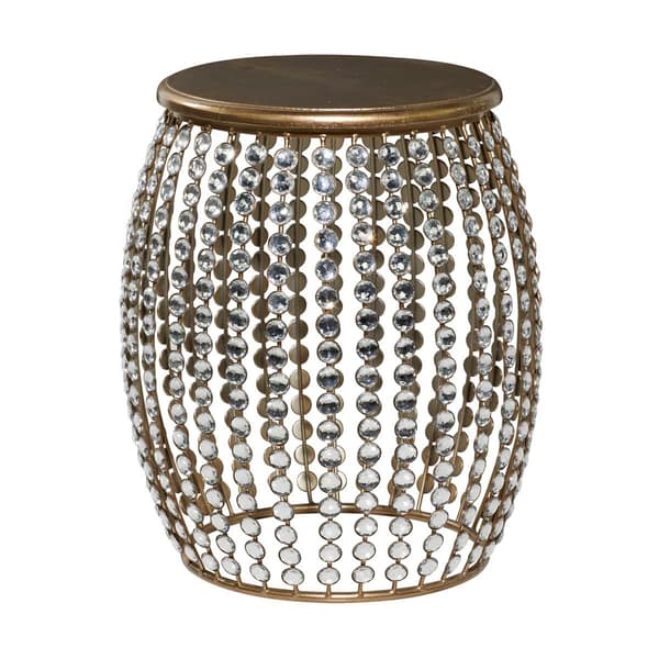 9th & Pike(R) Silver Metal and Pine Glam Accent Table - image 