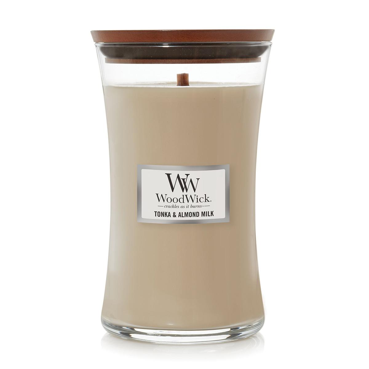 WoodWick® 21.5oz. Tonka and Almond Milk Jar Candle