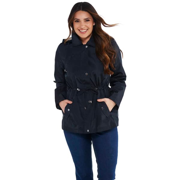 Plus Size Nicole Miller Anorak w/Stripe Lined Hood - image 