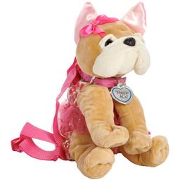 Poochie & Co. French Bulldog Sequin Leopard Backpack