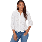Petites Alfred Dunner Hothouse Florals Eyelet Puff Print Tie Fro - image 1