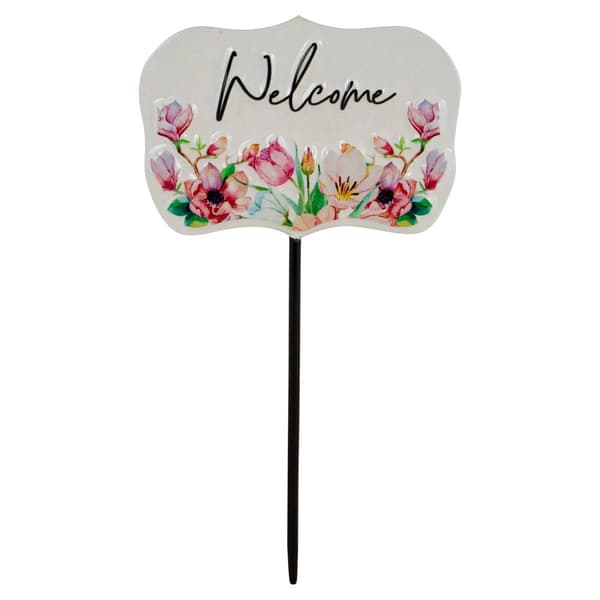 Northlight Seasonal Floral Welcome Outdoor Metal Garden Stake