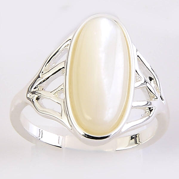 Ashley Cooper(tm) Silver Mother of Pearl Oblong Ring - image 
