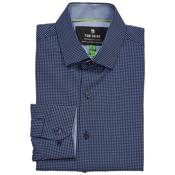 Mens Tom Baine Slim Fit Geometric Diamond Dress Shirt - image 