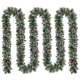 Puleo International 20ft. Adorned Snowy Silverton Pine Garland