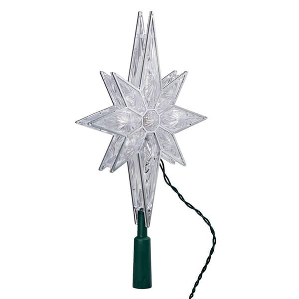 Kurt Adler UL 10-Light Clear LED 8-Point Star Treetop