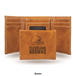 Mens NFL Cleveland Browns Faux Leather Trifold Wallet