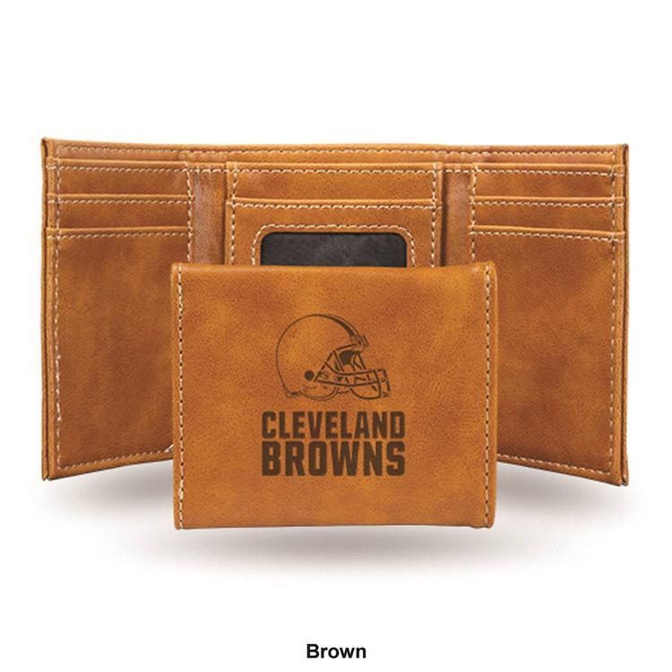 Mens NFL Cleveland Browns Faux Leather Trifold Wallet