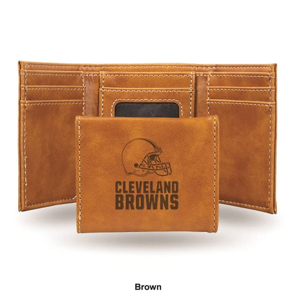 Mens NFL Cleveland Browns Faux Leather Trifold Wallet