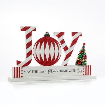 K&K Interiors Red and White Joy Tabletop Display - Boscov's