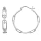 Sterling Silver Polished Link Hoop Earrings - image 1
