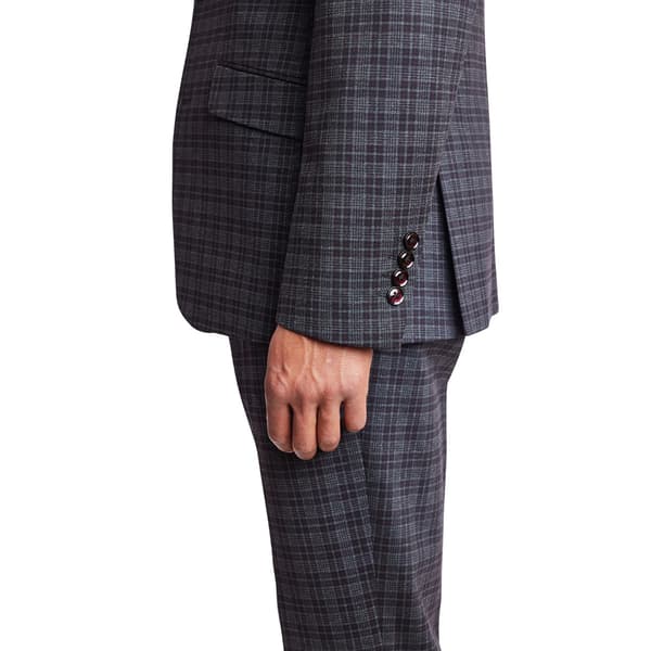 Mens Paisley & Gray® Peak Plaid Jacket - Grey/Burgundy