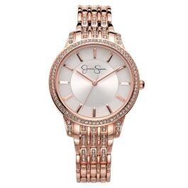 Jessica Simpson Rose Gold-Tone Crystal Bracelet Watch - JS0097RG
