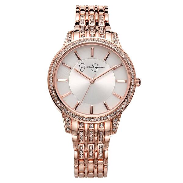 Jessica Simpson Rose Gold-Tone Crystal Bracelet Watch - JS0097RG - image 