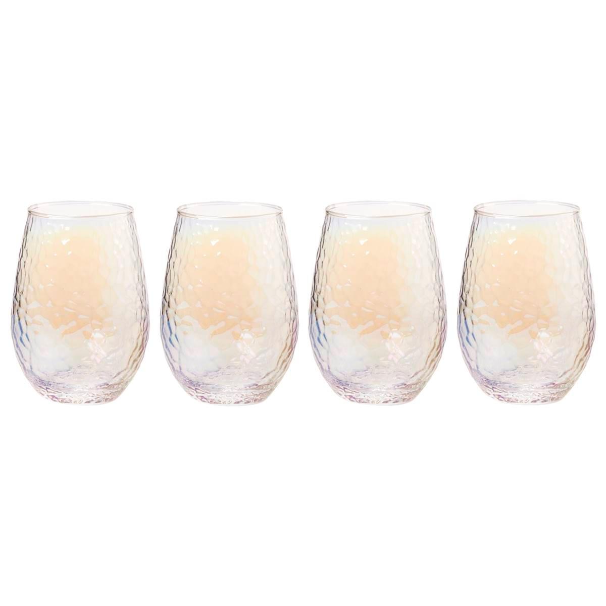 Circle Glass 18.5oz. Radiance White Stemless Wine Glasses Set,New Products : American Fashion Style Bags On Sale