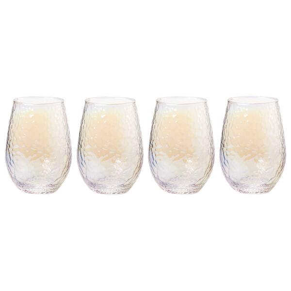 Circle Glass 18.5oz. Radiance White Stemless Wine Glasses Set - image 