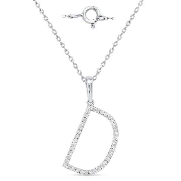 Nova Star(R) Sterling Silver Lab Grown Diamond Initial D Pendant - image 
