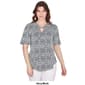 Petite Ruby Rd. Global Luxe Knit Medallion Puff Print Knit Top - image 3