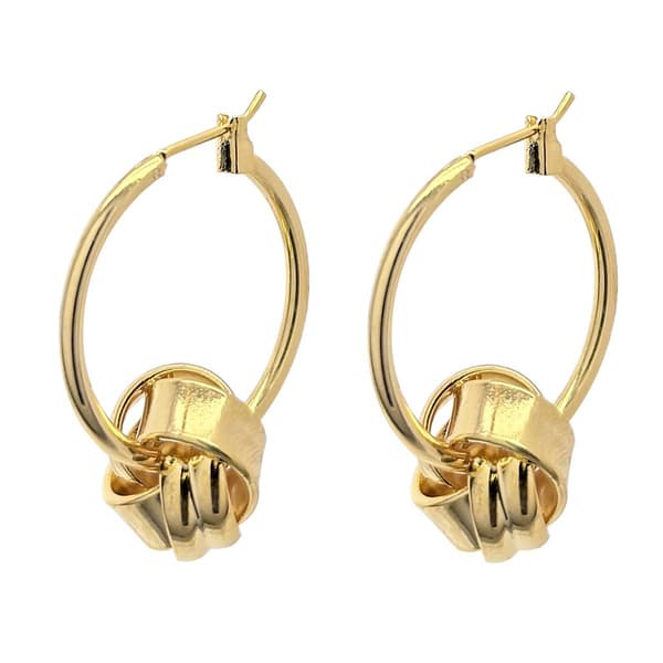 Marsala 14kt. Gold Plated Knot Hoop Earrings - image 