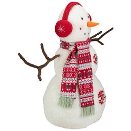 Northlight Plush Snowman with Earmuffs Christmas Decor