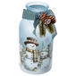 Transpac Christmas Plaid Snowman LED Glass Jar Decor - image 1