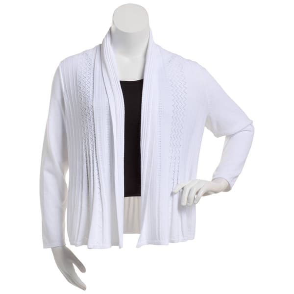 Plus Size 89th & Madison Zig Zag Long Sleeve Pleated Shrug