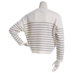 Juniors A. Byer Sequin Striped Drop Shoulder Sweater
