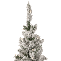 Northlight 4ft. Pre-Lit Flocked Pine Slim Christmas Tree