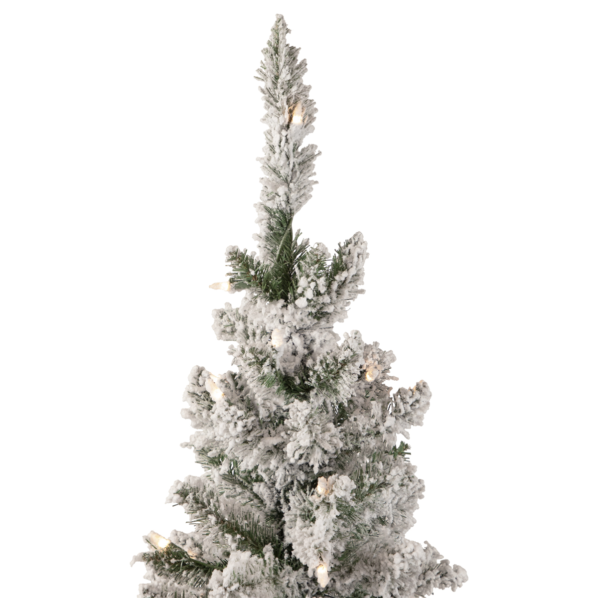 Northlight 4ft. Pre-Lit Flocked Pine Slim Christmas Tree